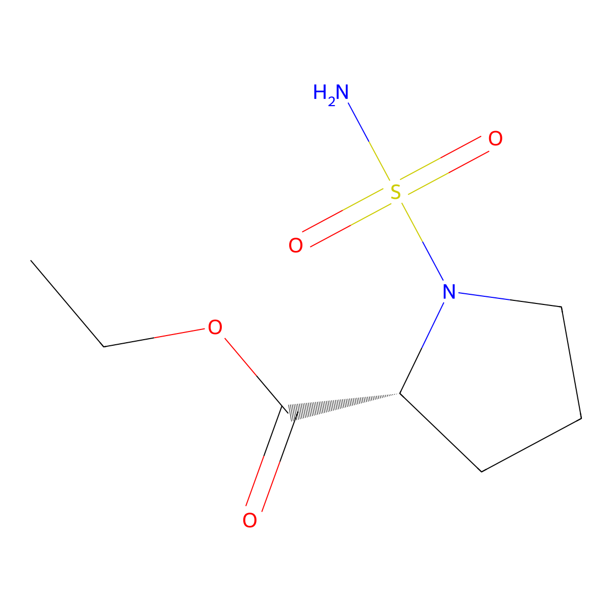 ethyl (2R)-1-sulfamoylpyrrolidine-2-carboxylate molecular structure, CAS 2165427-66-5