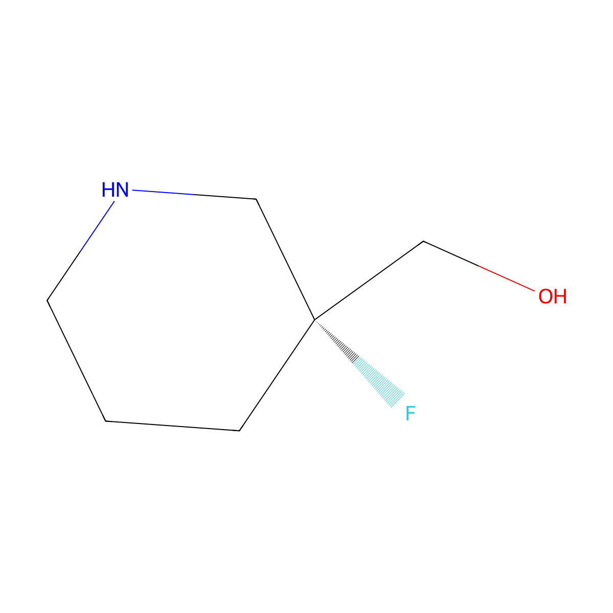 (R)-(3-Fluoropiperidin-3-yl)methanol molecular structure, CAS 2165432-07-3