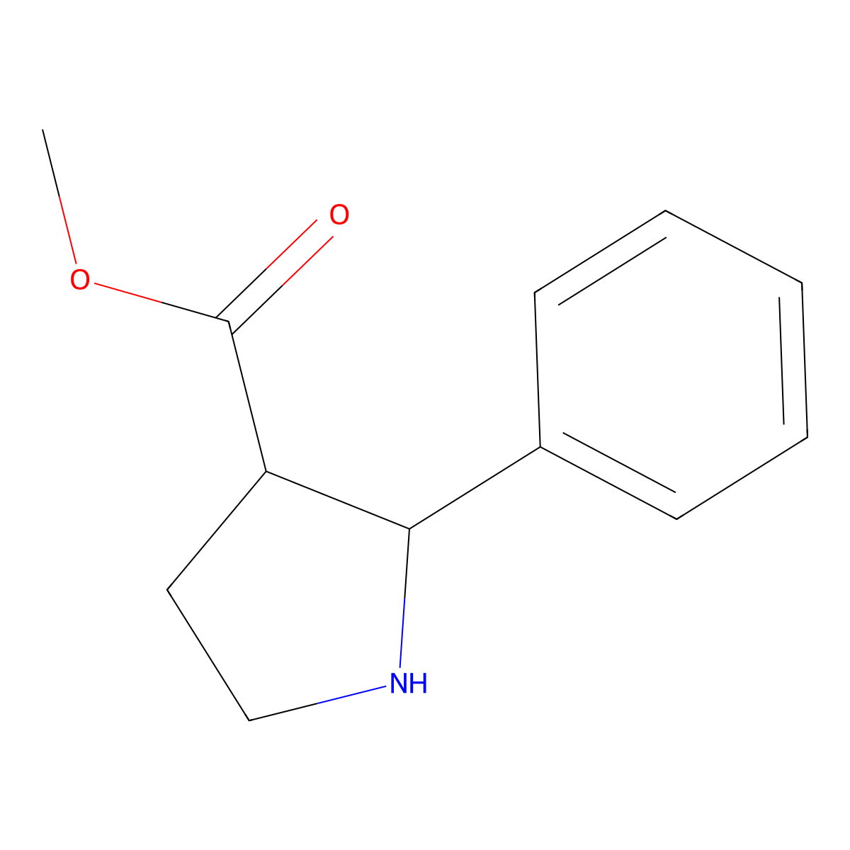 (2S,3R)-Methyl 2-phenylpyrrolidine-3-carboxylate molecular structure, CAS 2165432-11-9