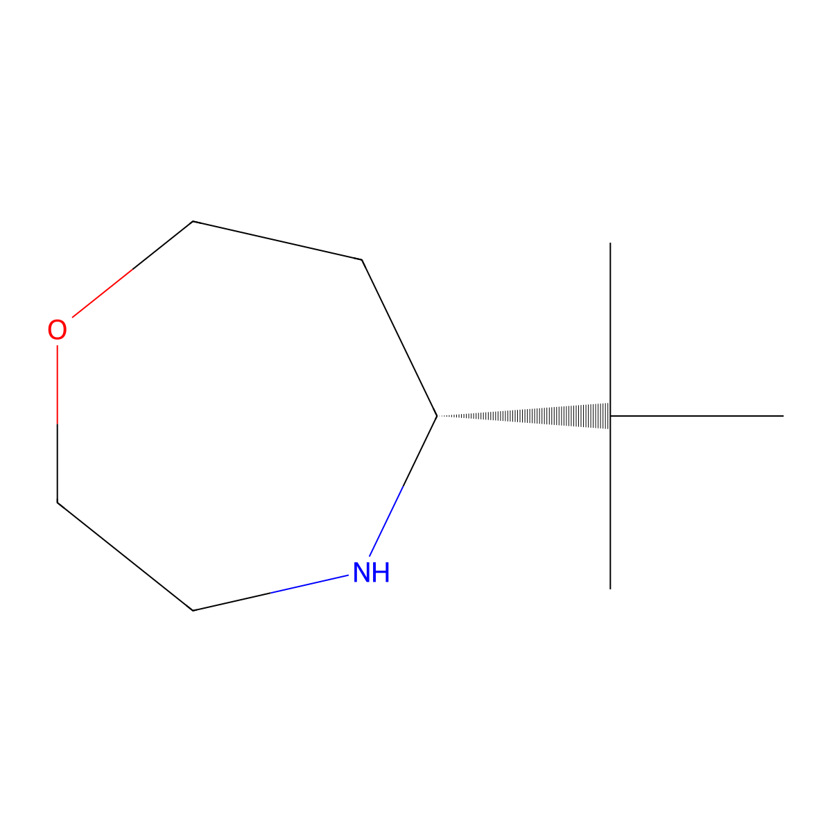 (5R)-5-tert-butyl-1,4-oxazepane molecular structure, CAS 2165432-86-8