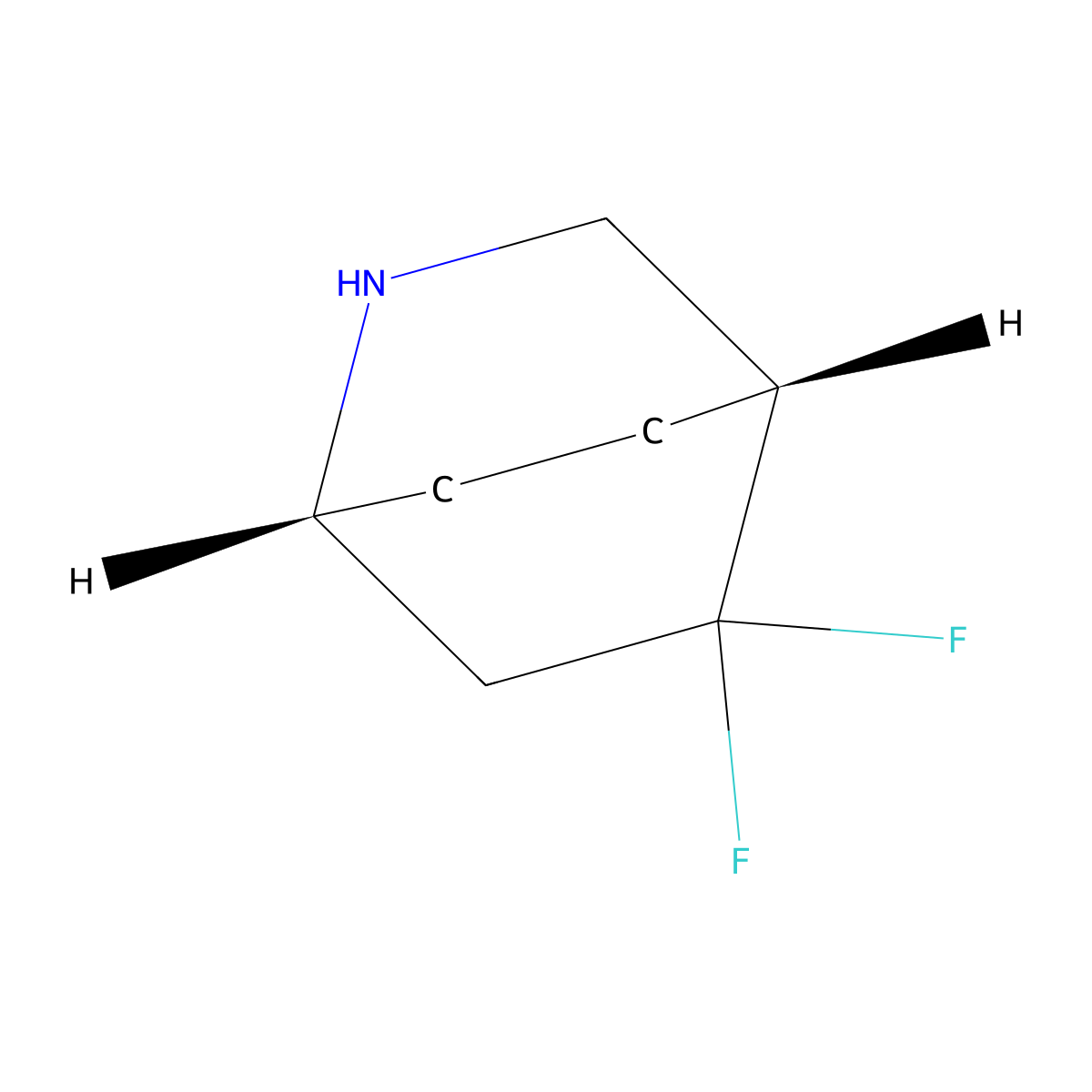 (1R,4R)-5,5-difluoro-2-azabicyclo[2.2.2]octane molecular structure, CAS 2165441-46-1