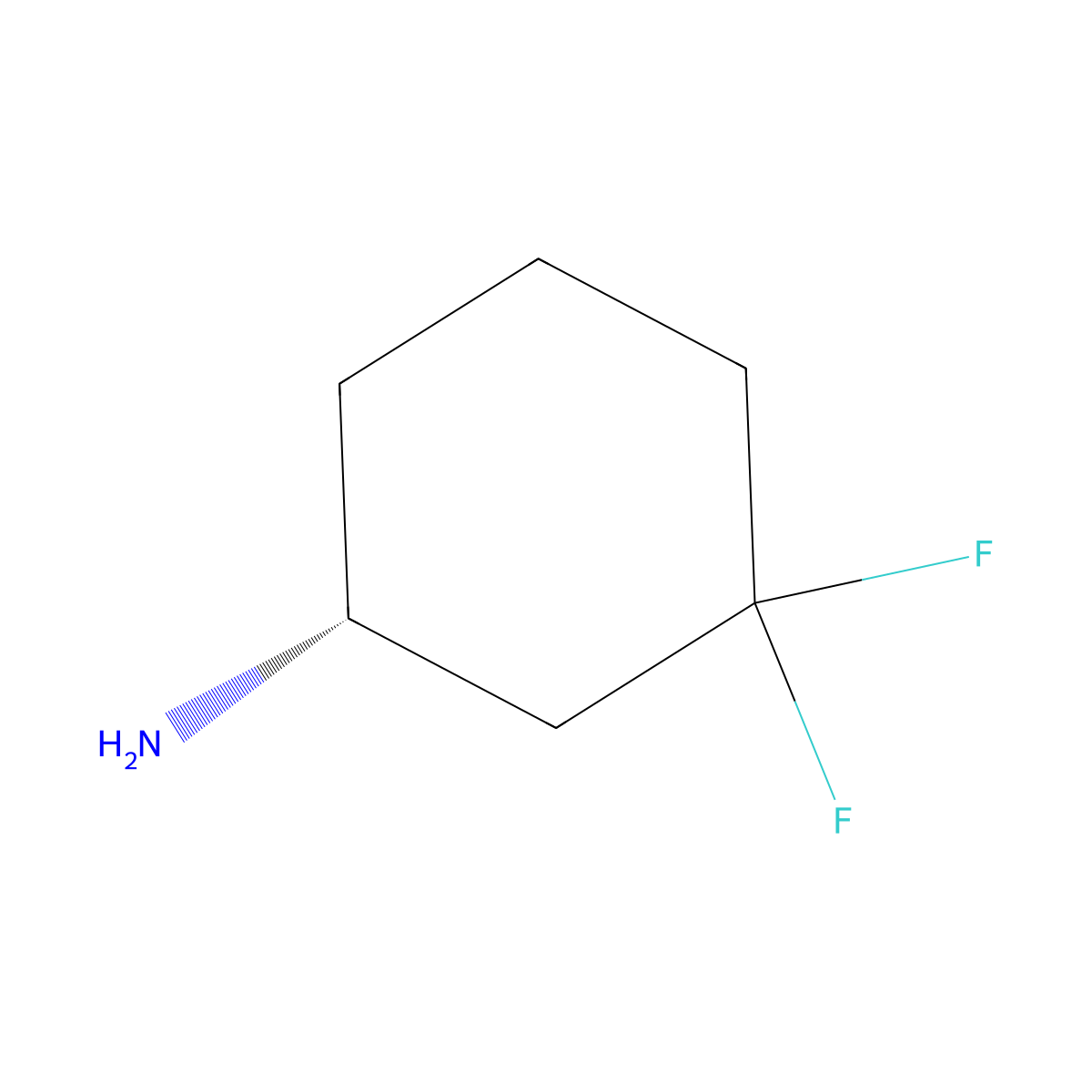 (1R)-3,3-Difluorocyclohexan-1-amine molecular structure, CAS 2165441-86-9