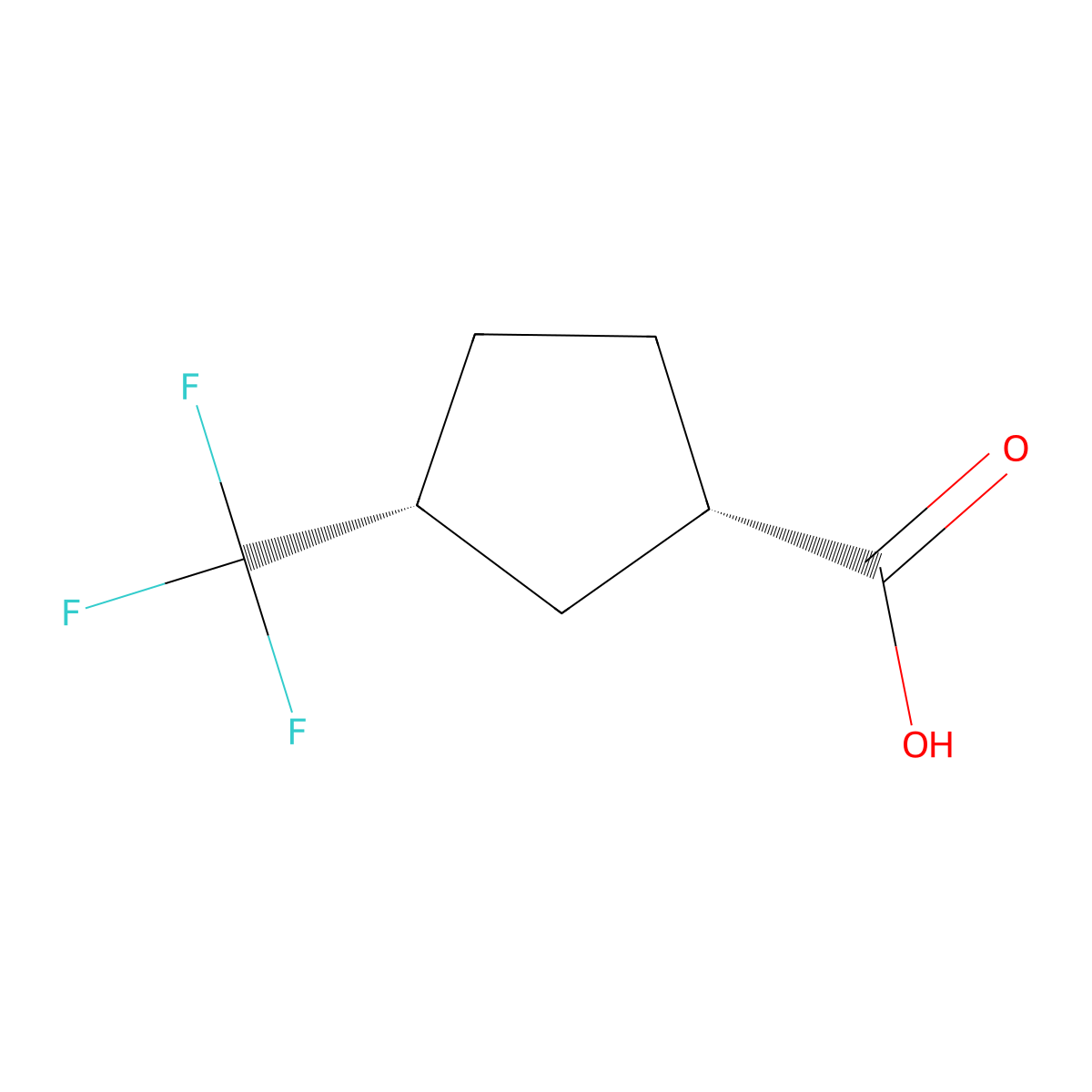 (1S,3R)-3-(Trifluoromethyl)cyclopentane-1-carboxylic acid molecular structure, CAS 2165443-77-4