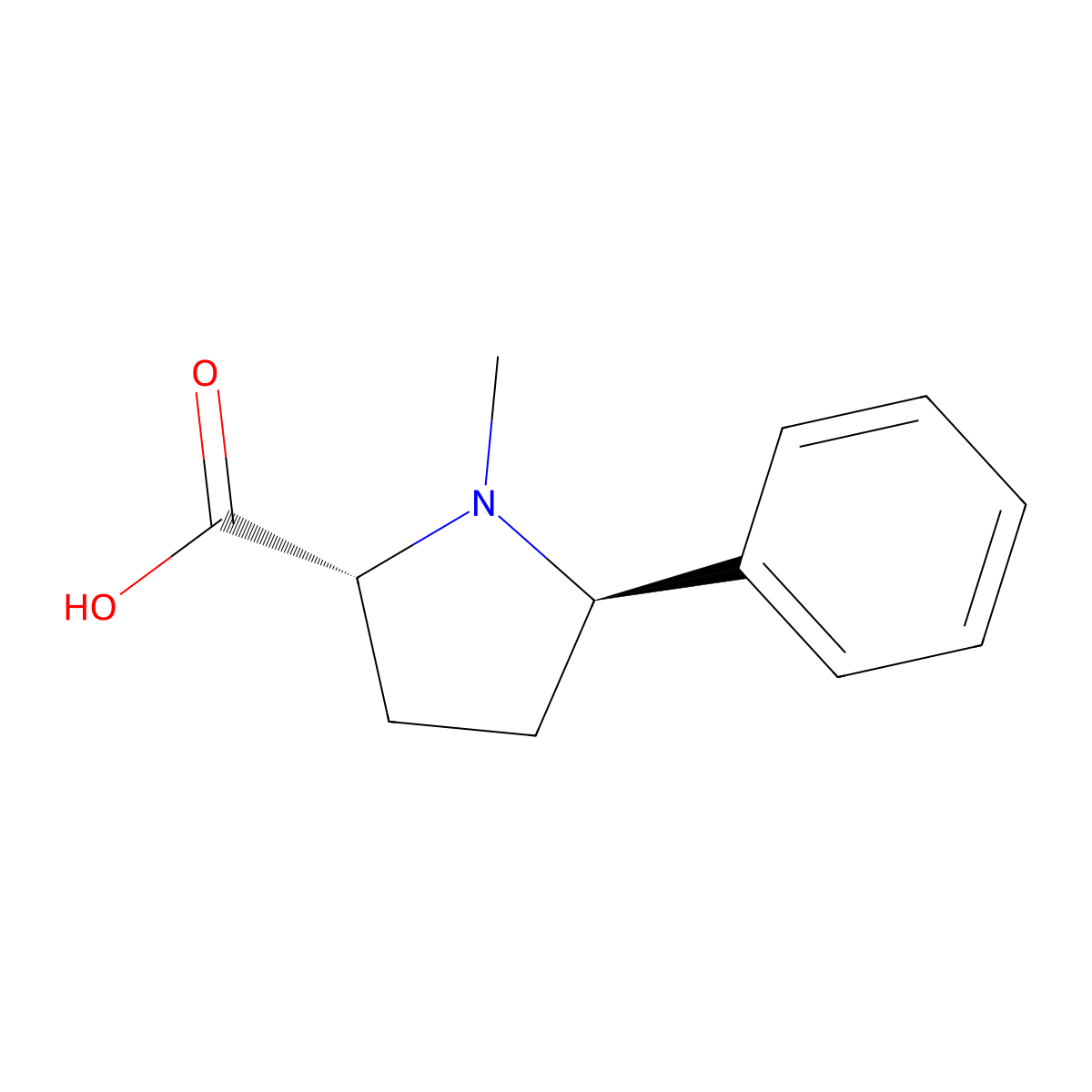(2R,5R)-1-Methyl-5-phenylpyrrolidine-2-carboxylic acid molecular structure, CAS 2165451-01-2