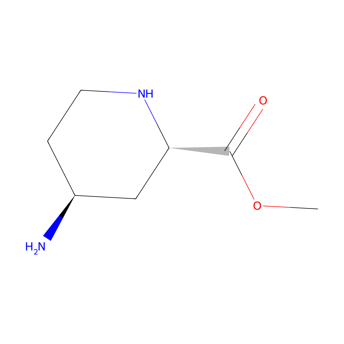 rac-methyl (2R,4R)-4-aminopiperidine-2-carboxylate molecular structure, CAS 2165453-71-2