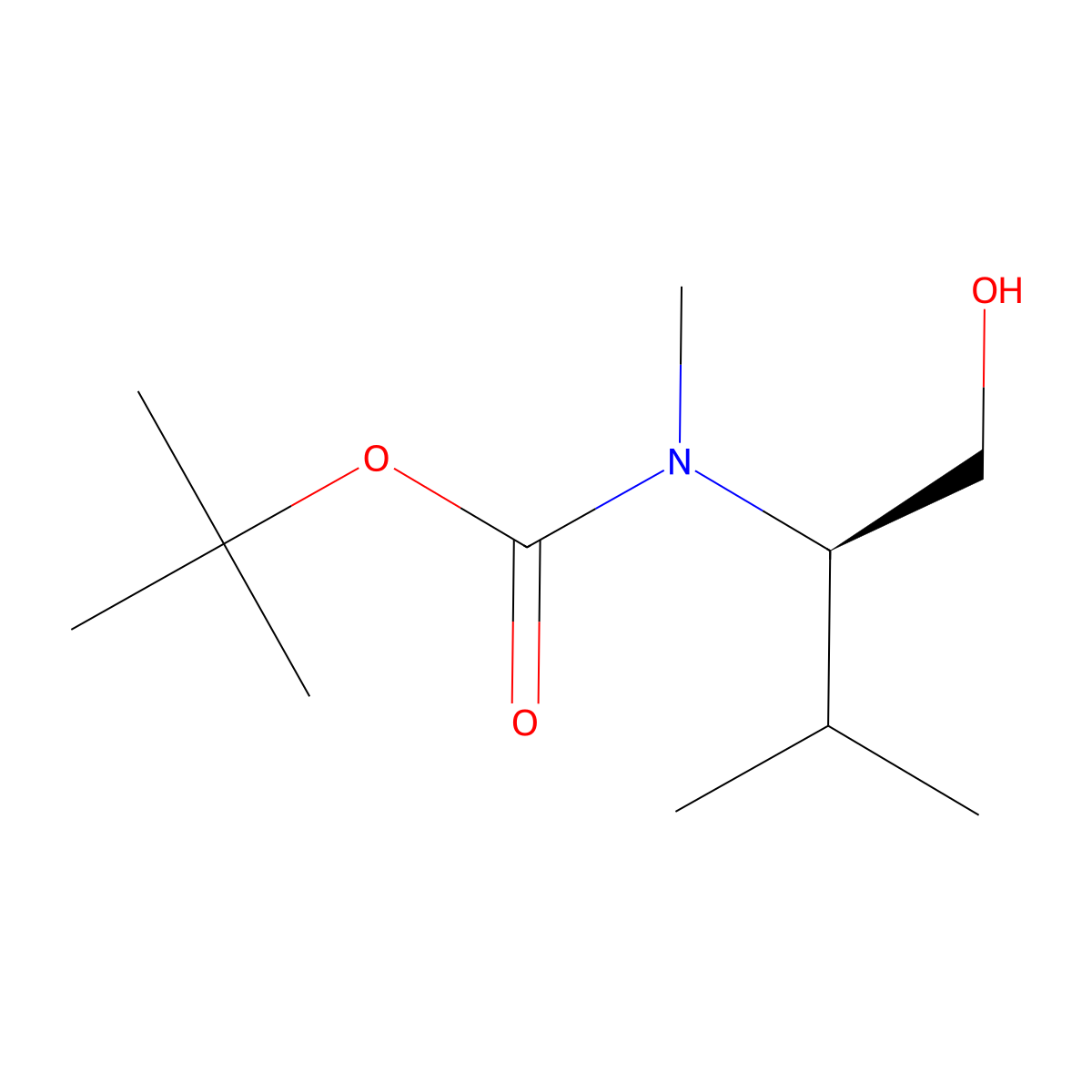 (R)-tert-butyl (1-hydroxy-3-methylbutan-2-yl)(methyl)carbamate molecular structure, CAS 2165479-27-4