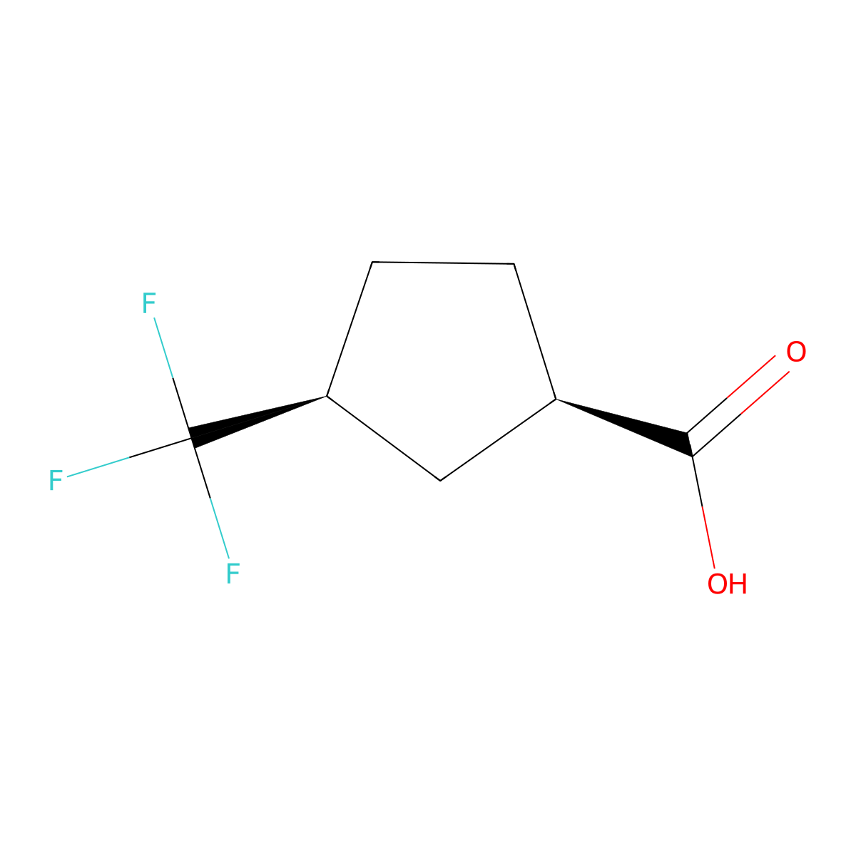 (1R,3S)-3-(Trifluoromethyl)cyclopentane-1-carboxylic acid molecular structure, CAS 2165483-38-3