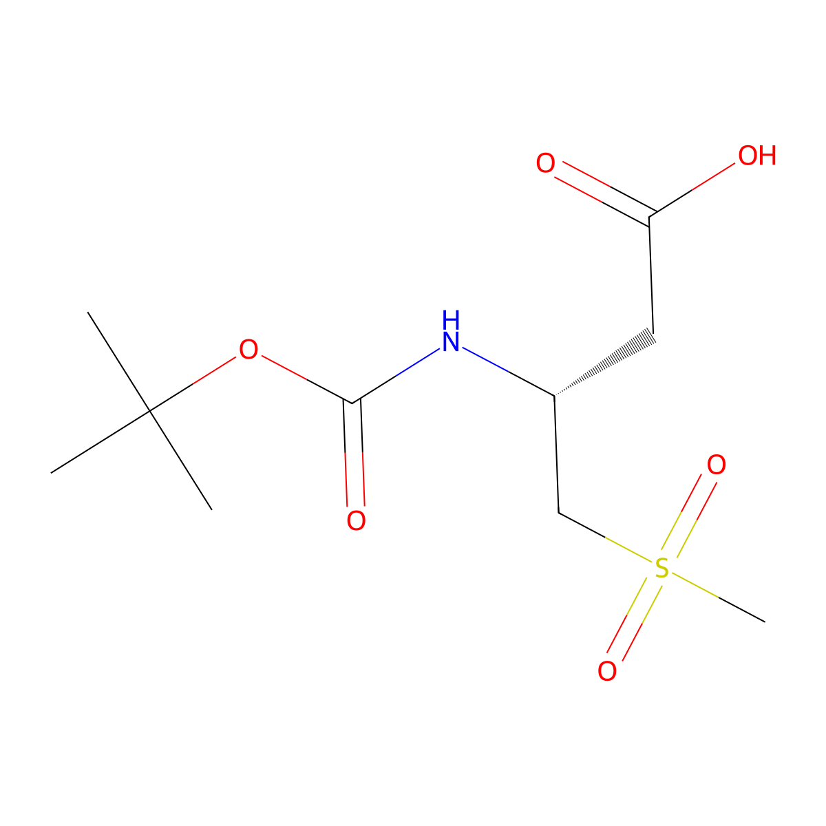 (3R)-3-[(2-methylpropan-2-yl)oxycarbonylamino]-4-methylsulfonylbutanoic acid molecular structure, CAS 2165484-47-7