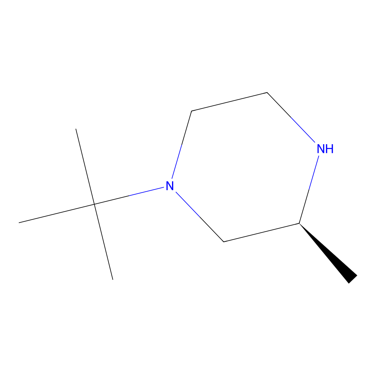 (3S)-1-tert-butyl-3-methyl-piperazine molecular structure, CAS 2165487-44-3