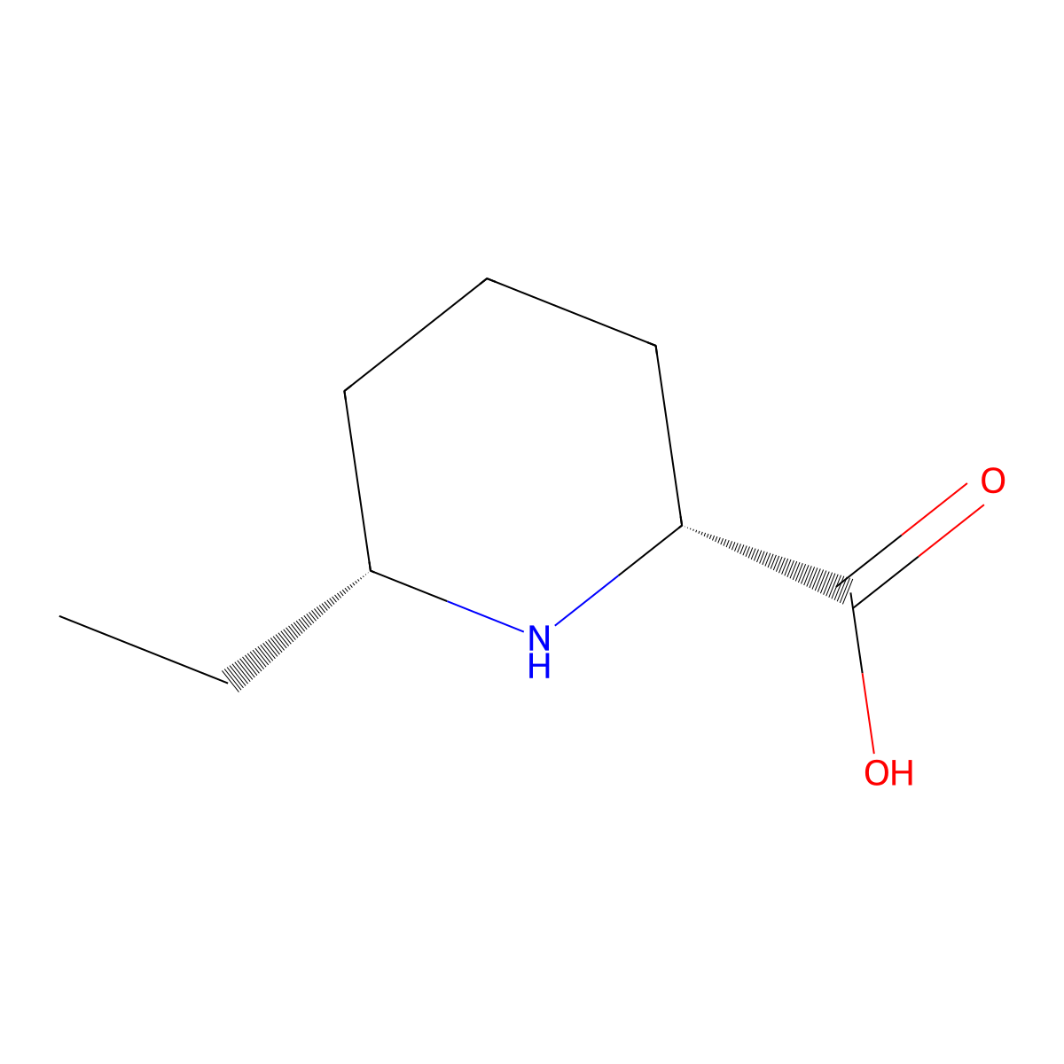 rac-(2R,6R)-6-ethylpiperidine-2-carboxylic acid molecular structure, CAS 2165488-30-0