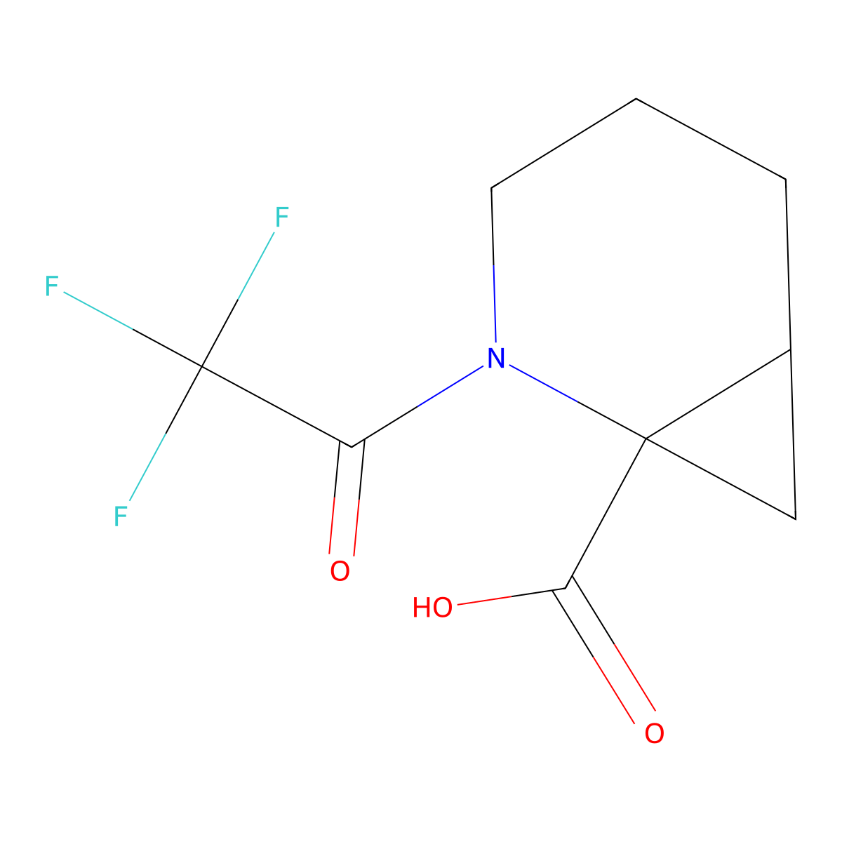rac-(1R,6S)-2-(trifluoroacetyl)-2-azabicyclo[4.1.0]heptane-1-carboxylic acid molecular structure, CAS 2165493-00-3