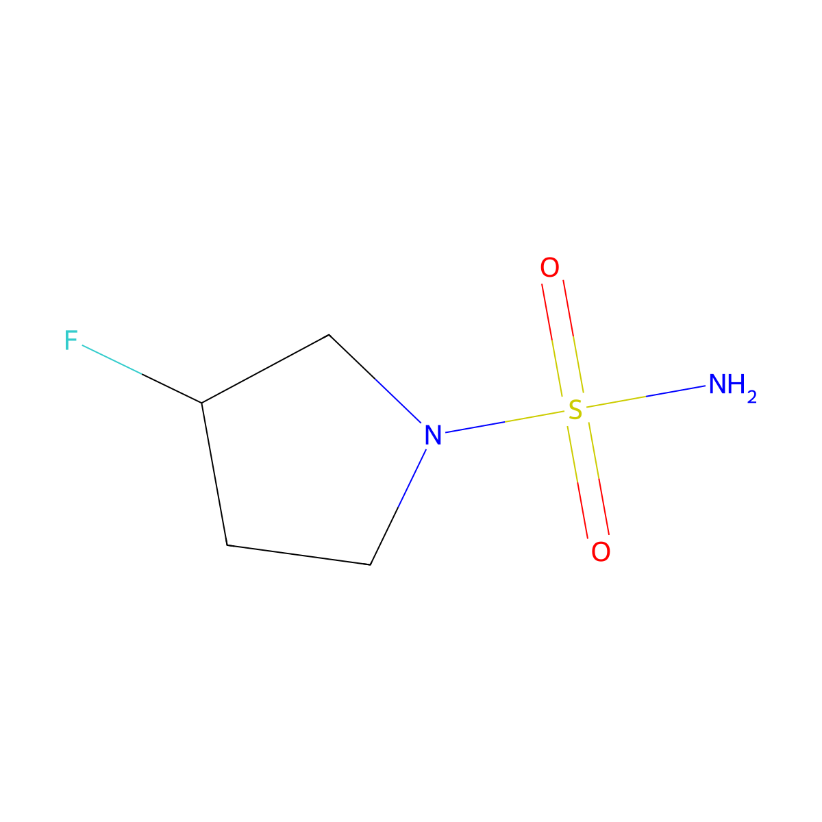 (R)-3-Fluoropyrrolidine-1-sulfonamide molecular structure, CAS 2165496-71-7