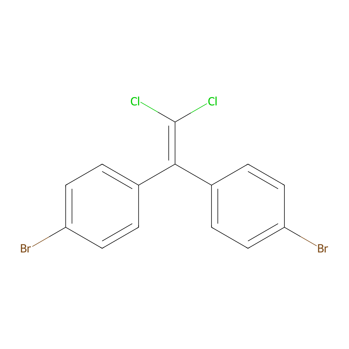 1,1-Bis(4-bromophenyl)-2,2-dichloroethylene molecular structure, CAS 21655-73-2