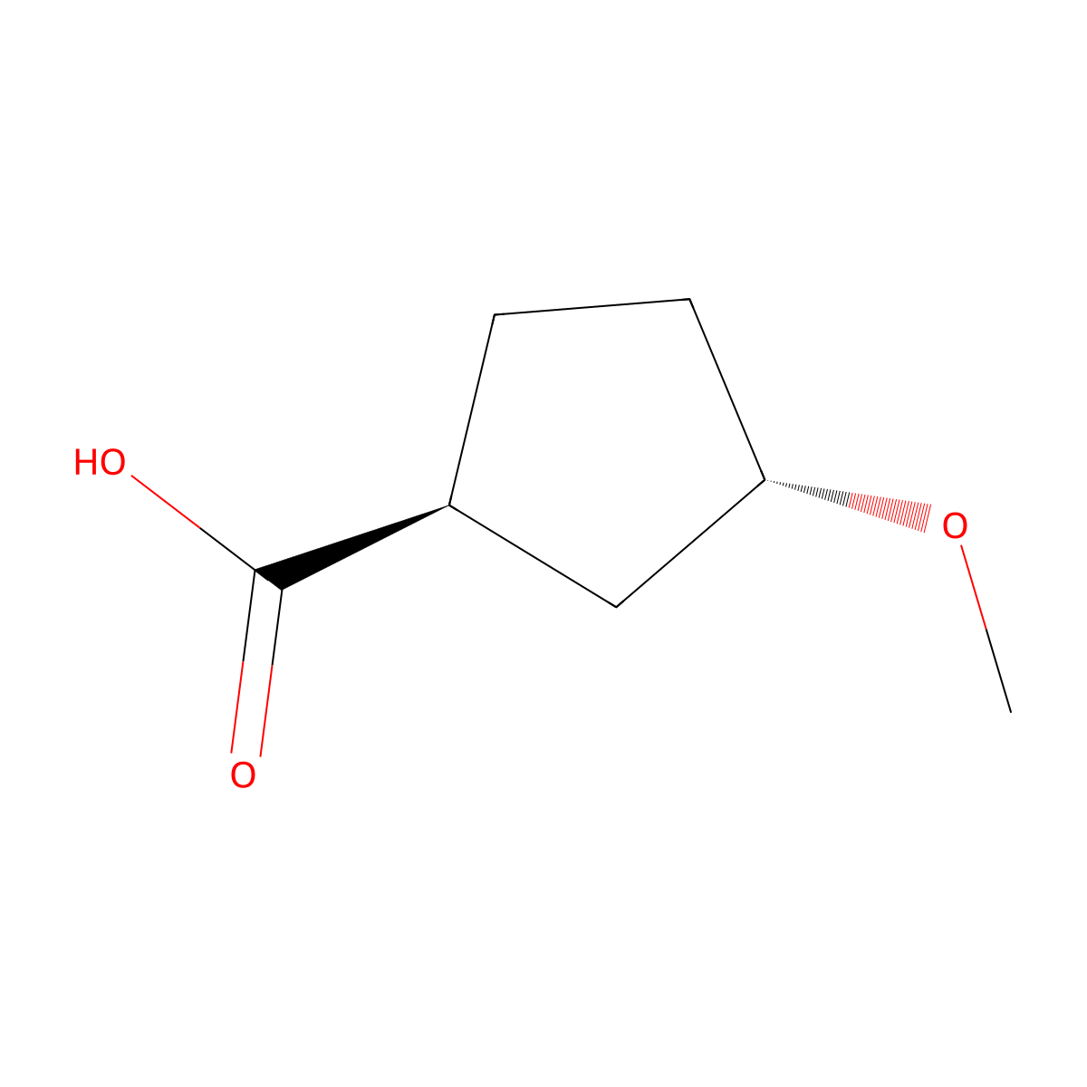 (1S,3S)-3-Methoxycyclopentane-1-carboxylic acid molecular structure, CAS 2165500-25-2