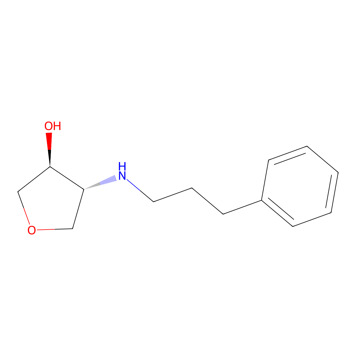 (3S,4R)-4-[(3-phenylpropyl)amino]oxolan-3-ol molecular structure, CAS 2165501-49-3