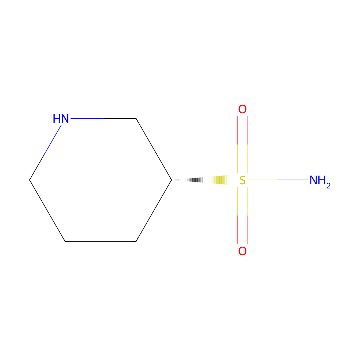 rel-(3R)-piperidine-3-sulfonamide molecular structure, CAS 2165501-62-0