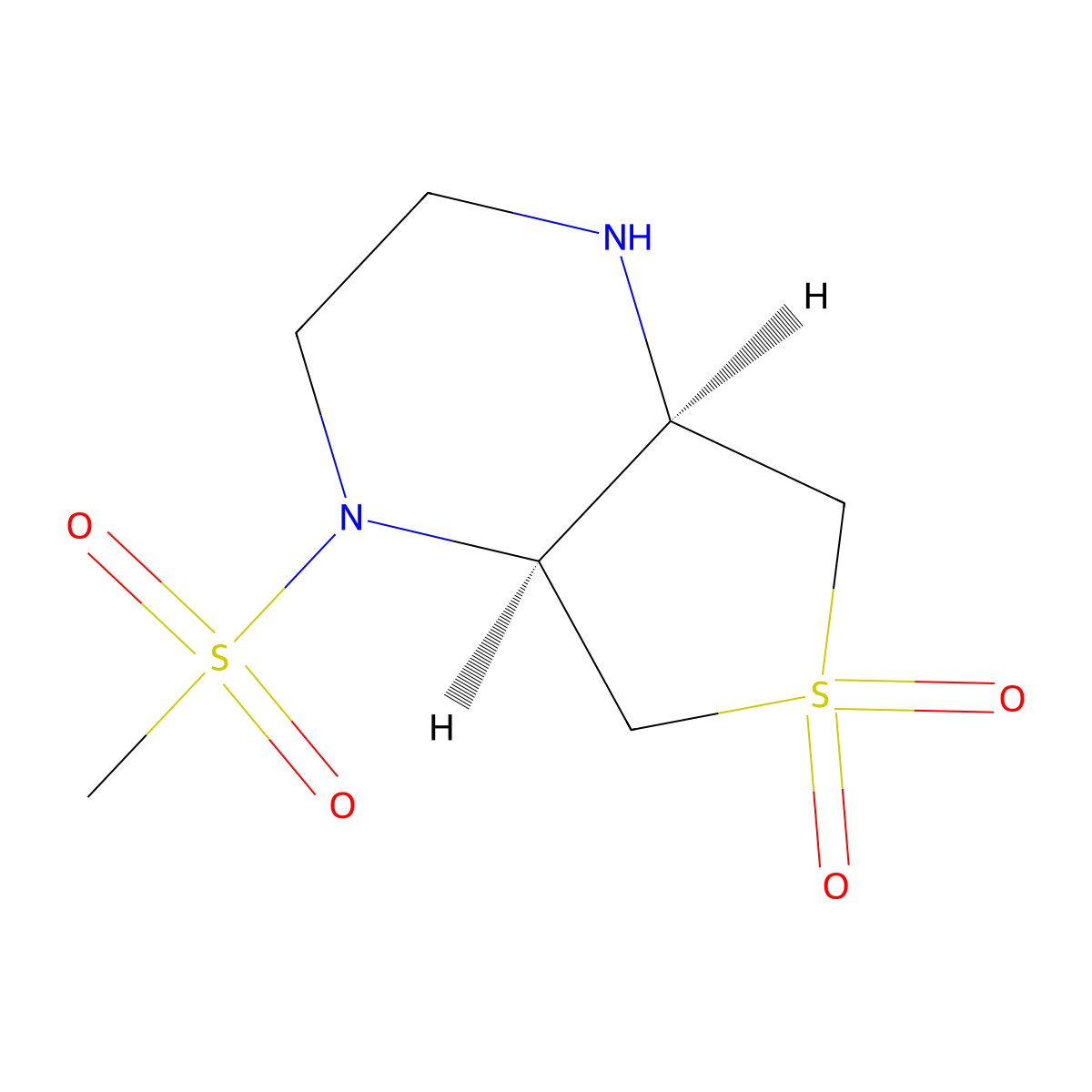 (4aR,7aS)-1-(methylsulfonyl)octahydrothieno[3,4-b]pyrazine 6,6-dioxide molecular structure, CAS 2165502-08-7