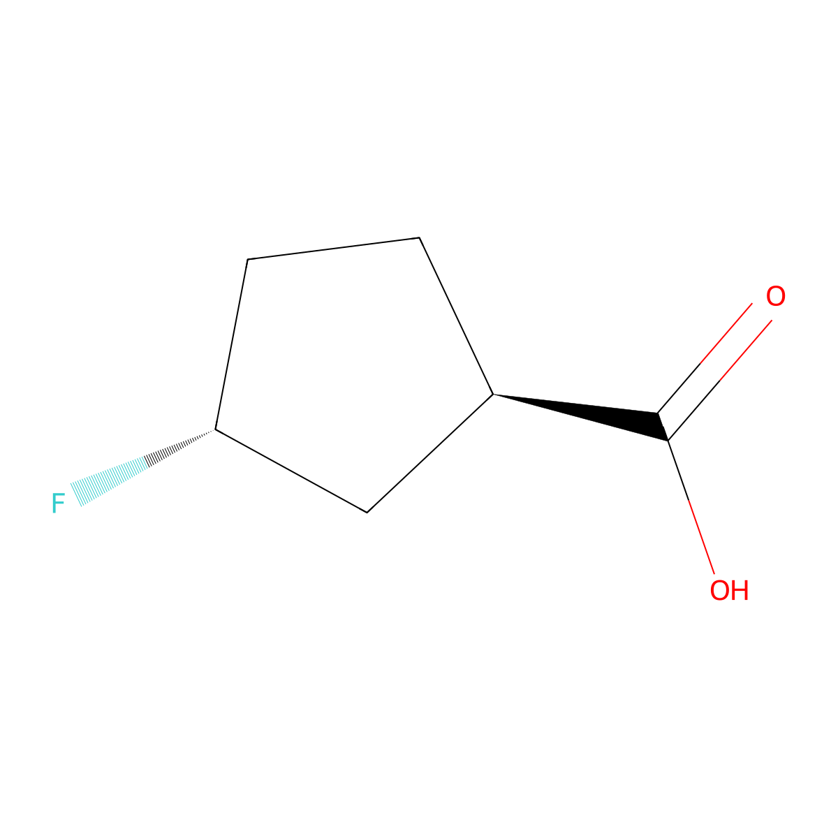 (1R,3R)-3-Fluorocyclopentane-1-carboxylic acid molecular structure, CAS 2165503-83-1