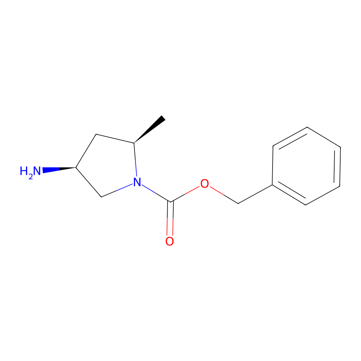 Benzyl (2R,4S)-4-amino-2-methylpyrrolidine-1-carboxylate molecular structure, CAS 2165506-16-9