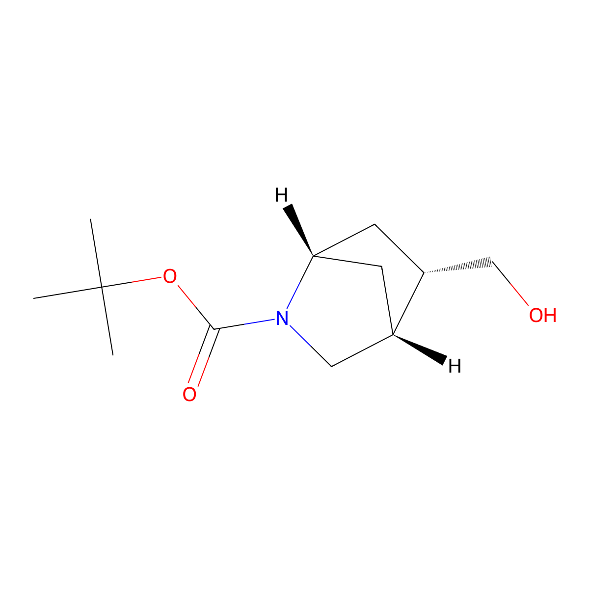 tert-butyl (1S,4R,5S)-5-(hydroxymethyl)-2-azabicyclo[2.2.1]heptane-2-carboxylate molecular structure, CAS 2165516-20-9