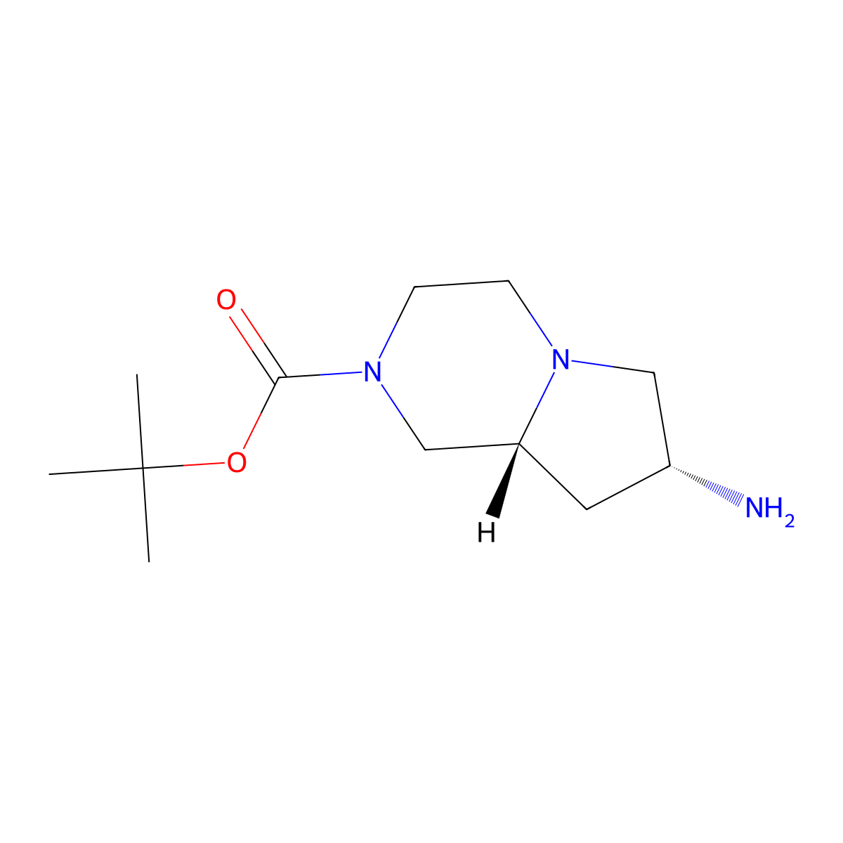tert-Butyl (7R,8aR)-7-aminohexahydropyrrolo[1,2-a]pyrazine-2(1H)-carboxylate molecular structure, CAS 2165519-97-9