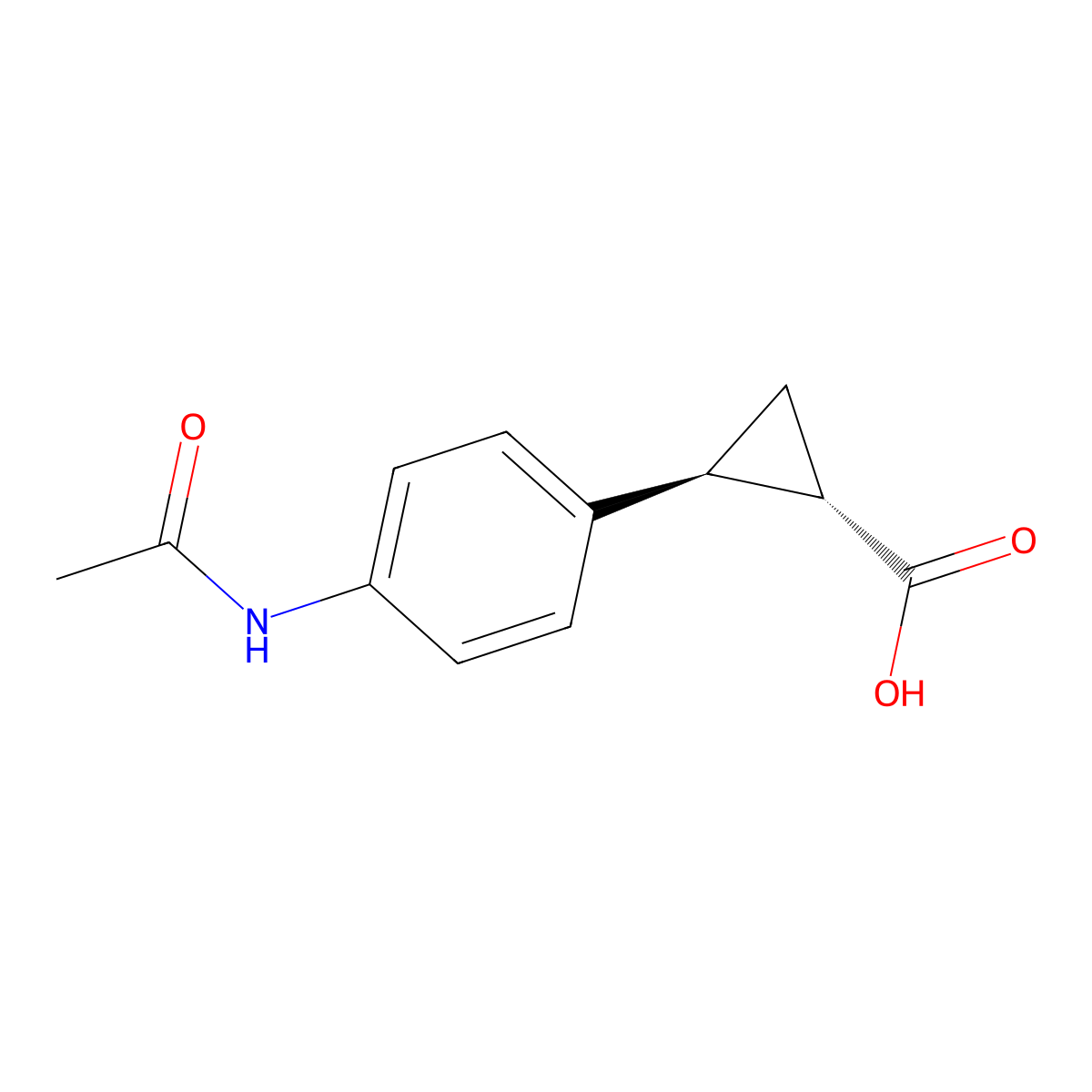 (1S,2S)-2-(4-acetamidophenyl)cyclopropane-1-carboxylic acid molecular structure, CAS 2165527-59-1