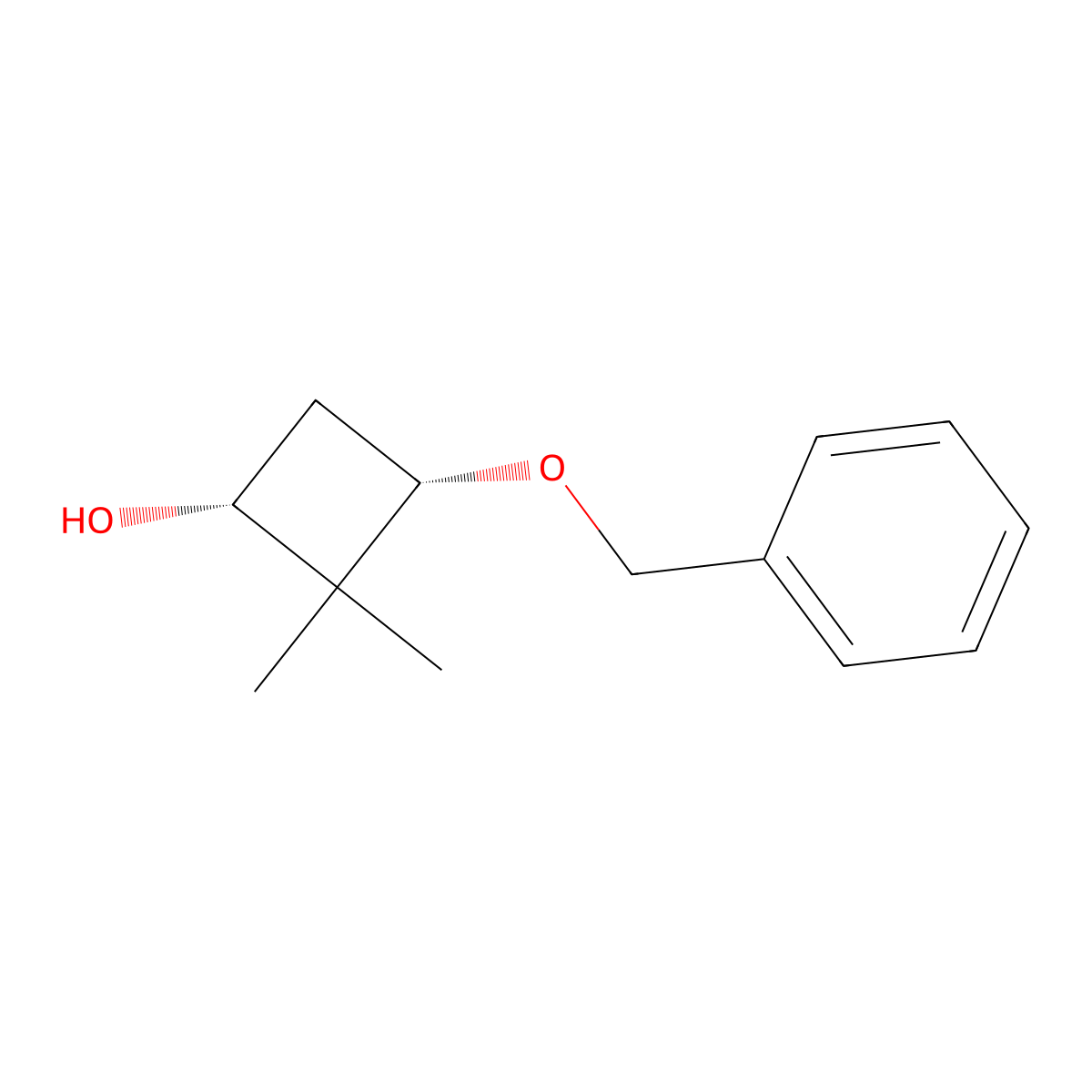 (1R,3S)-3-(benzyloxy)-2,2-dimethylcyclobutan-1-ol molecular structure, CAS 2165527-95-5