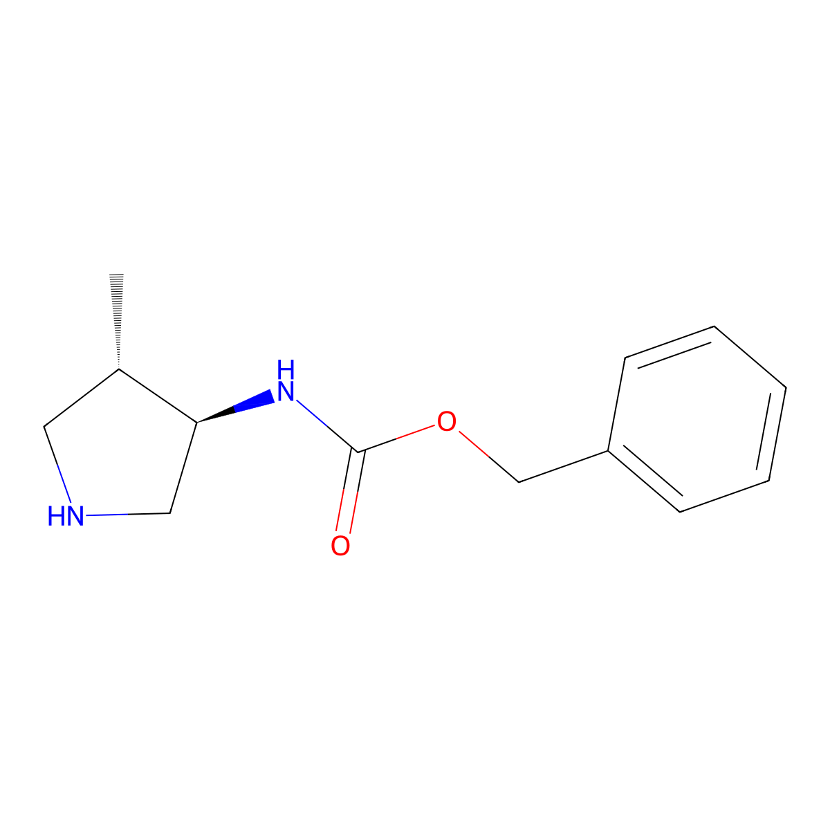 Benzyl ((3R,4S)-4-methylpyrrolidin-3-yl)carbamate molecular structure, CAS 2165531-98-4