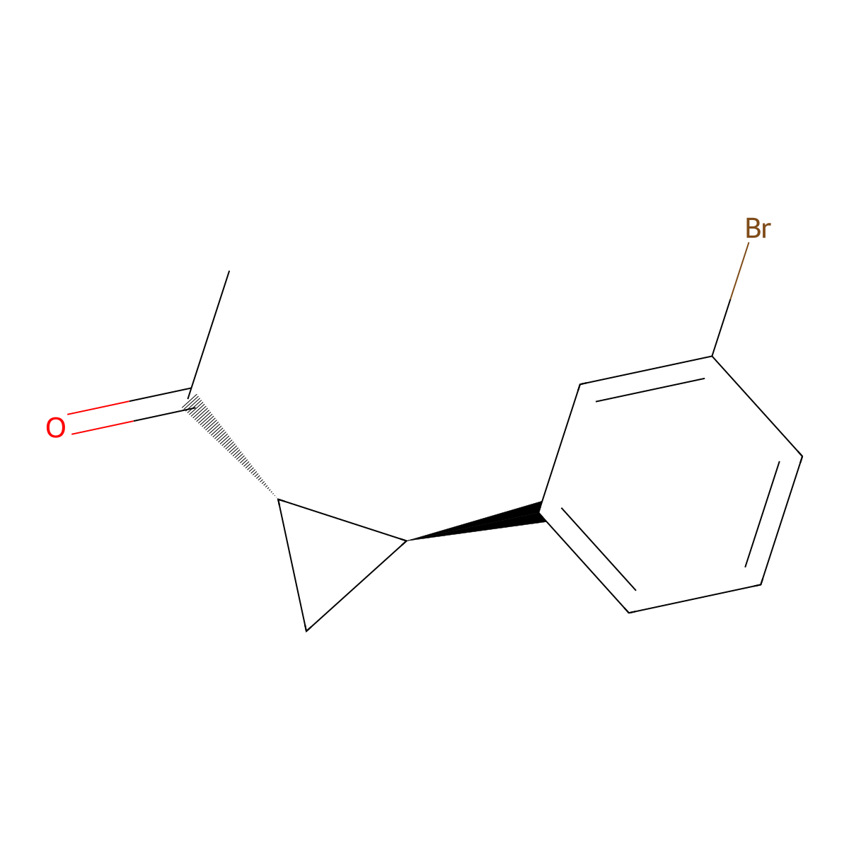 1-((1S,2S)-2-(3-bromophenyl)cyclopropyl)ethanone molecular structure, CAS 2165532-10-3