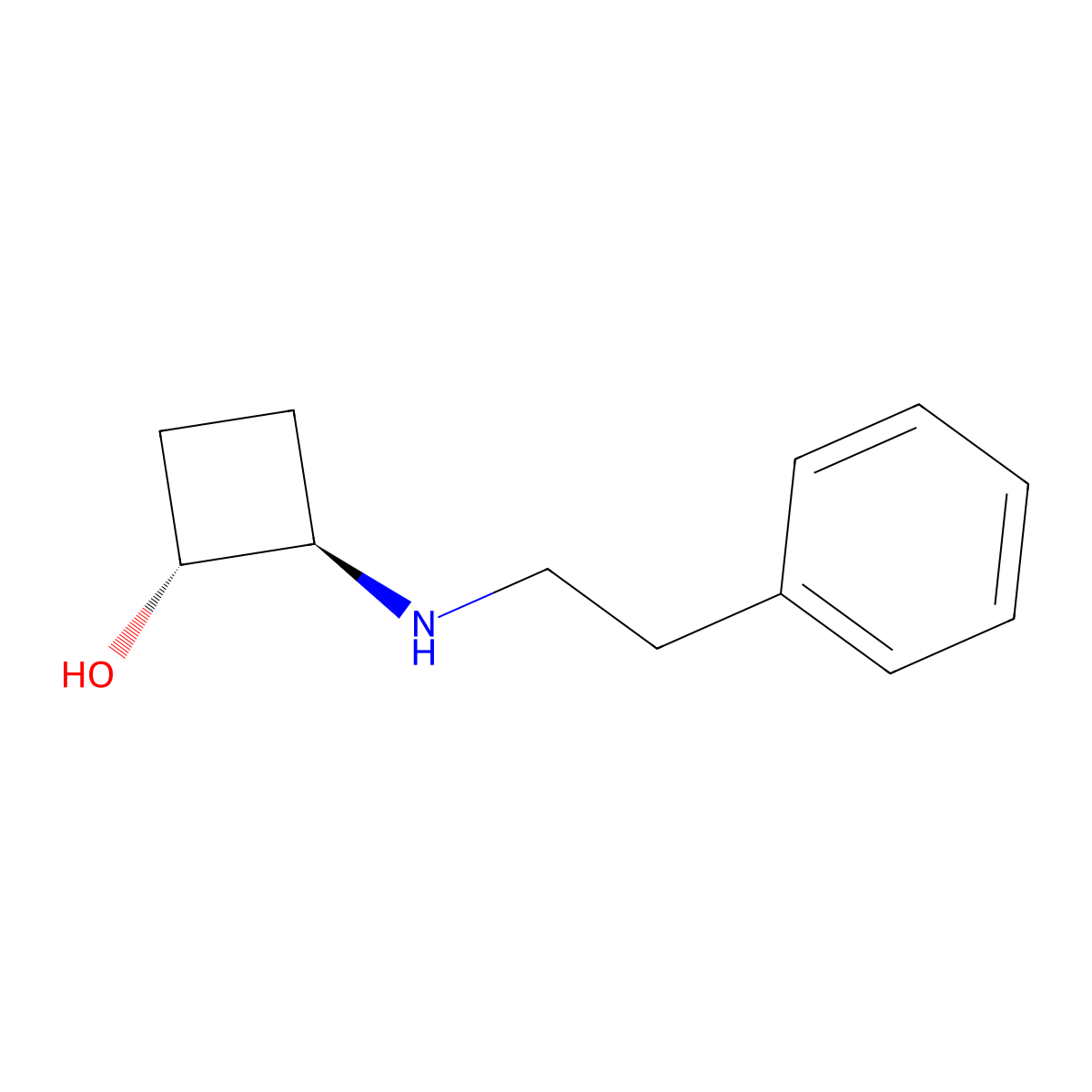 trans-2-[(2-Phenylethyl)amino]cyclobutan-1-ol molecular structure, CAS 2165538-96-3