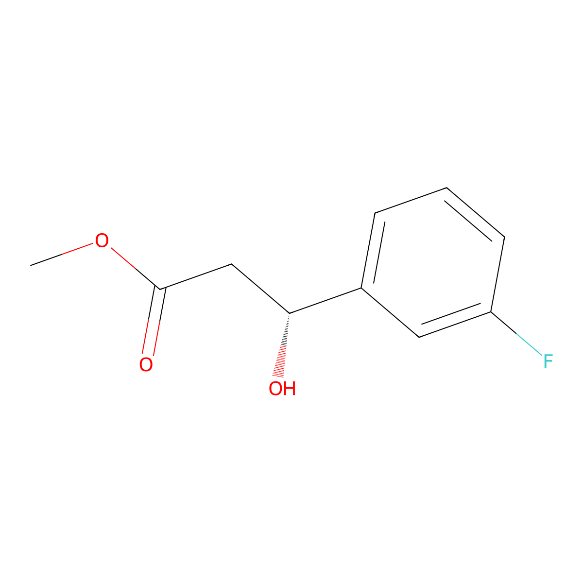 Methyl (r)-3-(3-fluorophenyl)-3-hydroxypropanoate molecular structure, CAS 2165544-28-3