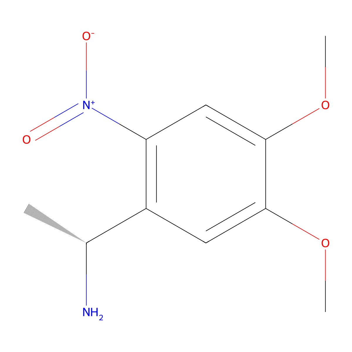 (1R)-1-(4,5-dimethoxy-2-nitrophenyl)ethan-1-amine molecular structure, CAS 2165550-41-2