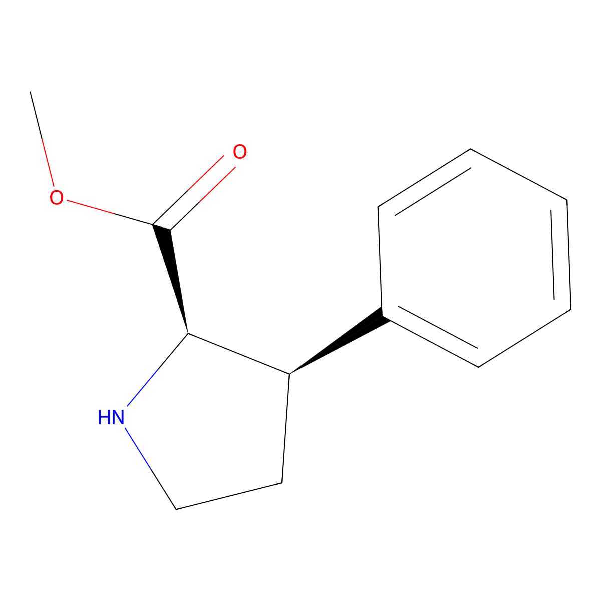 Methyl (2R,3R)-3-phenylpyrrolidine-2-carboxylate molecular structure, CAS 2165556-69-2