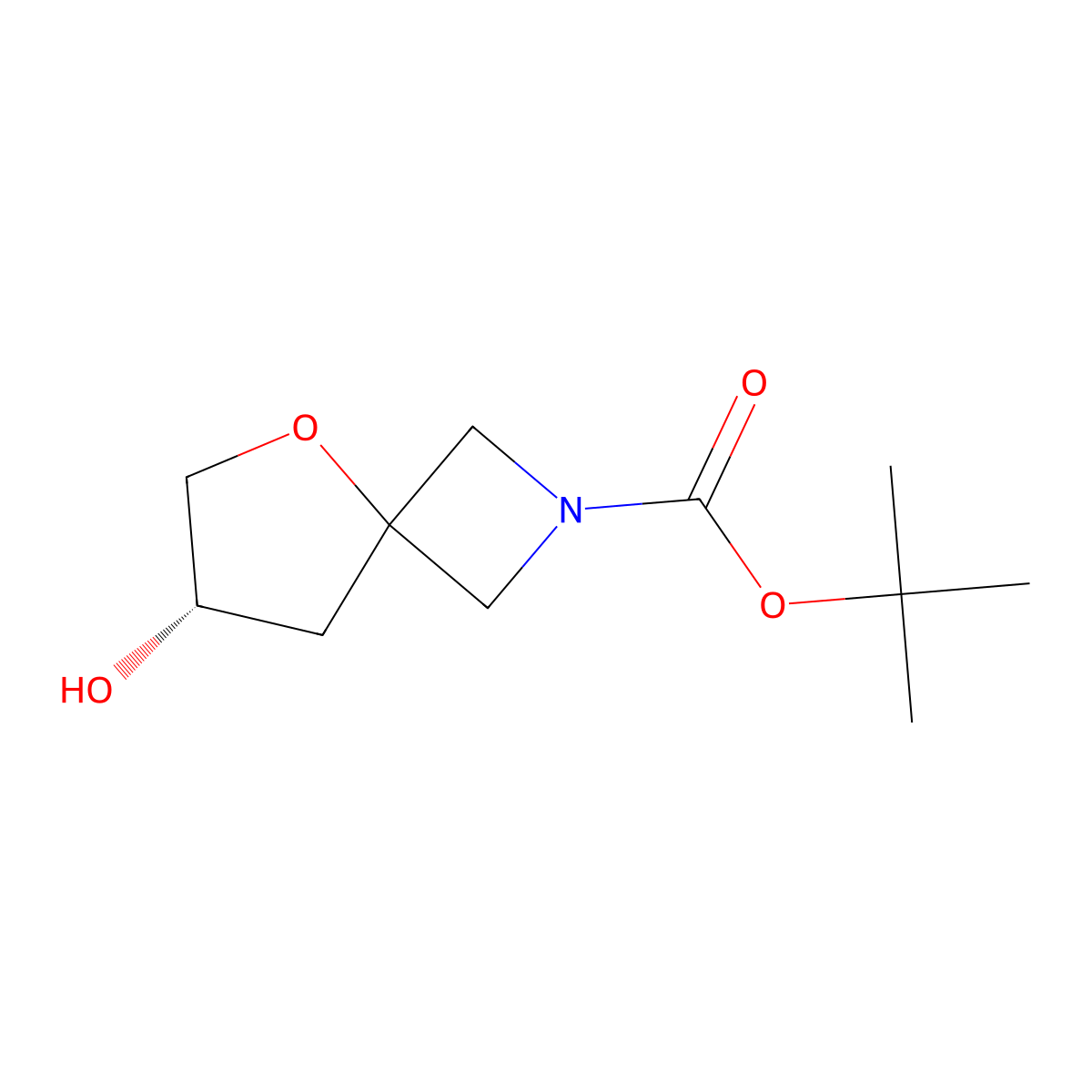 tert-Butyl (7S)-7-hydroxy-5-oxa-2-azaspiro[3.4]octane-2-carboxylate molecular structure, CAS 2165563-31-3