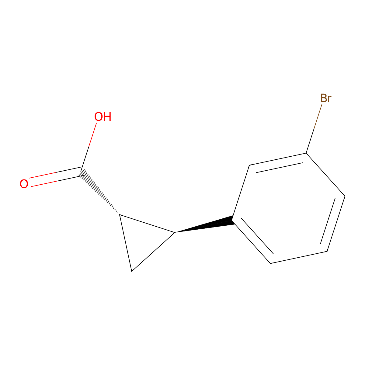 (1S,2S)-2-(3-Bromophenyl)cyclopropanecarboxylic Acid molecular structure, CAS 2165565-11-5