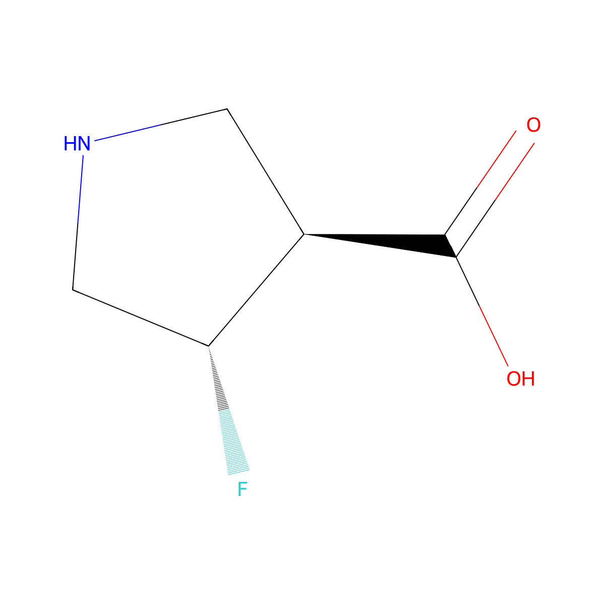 rac-(3R,4R)-4-fluoropyrrolidine-3-carboxylic acid molecular structure, CAS 2165565-75-1