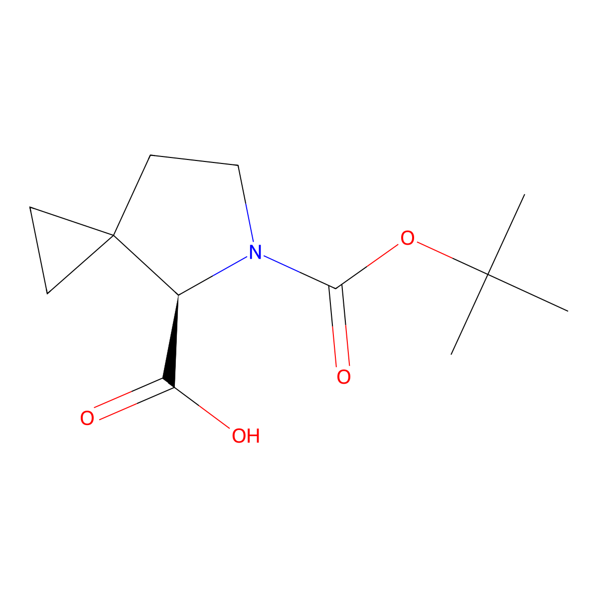 (R)-5-(tert-Butoxycarbonyl)-5-azaspiro[2.4]heptane-4-carboxylic acid molecular structure, CAS 2165570-86-3