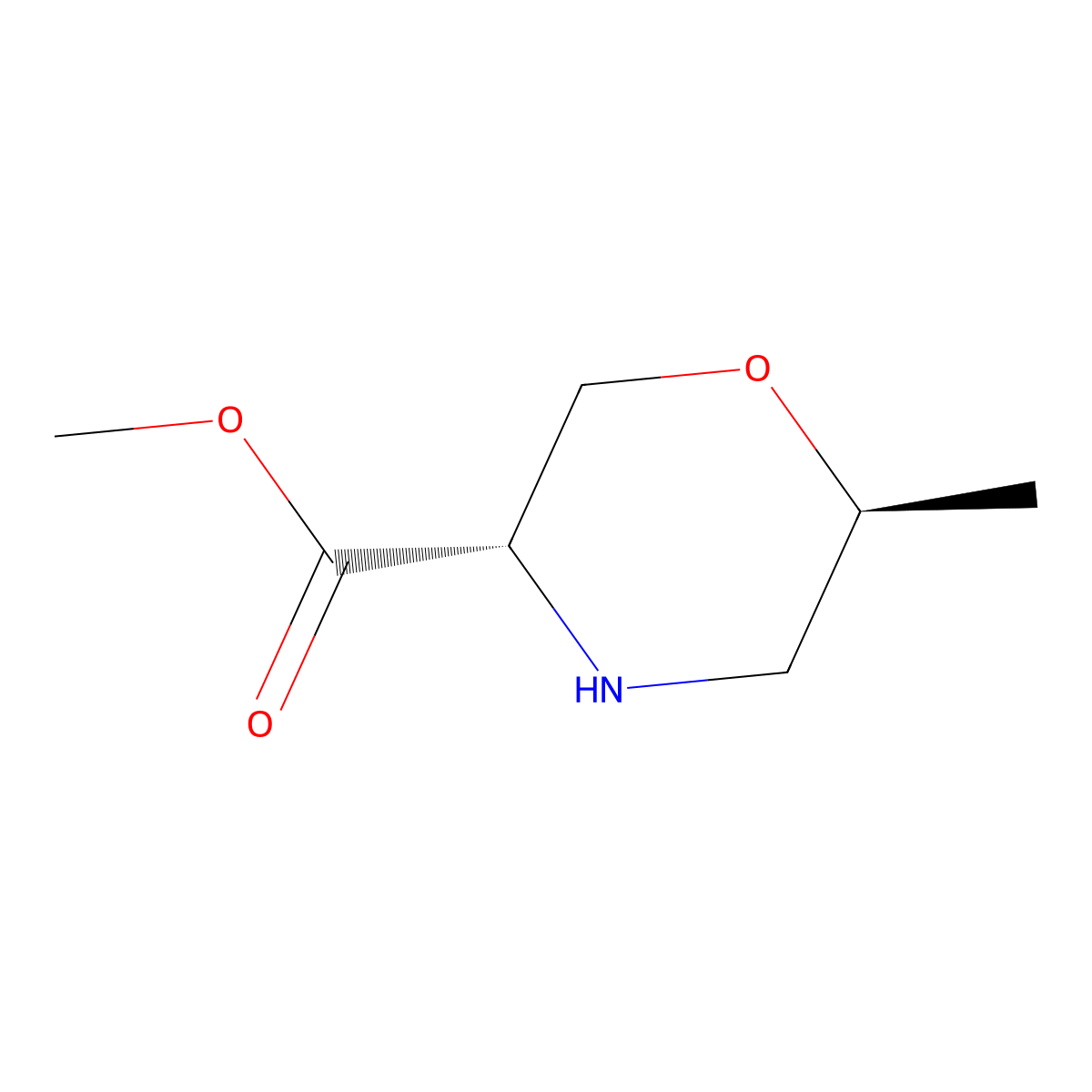 Methyl (3S,6S)-6-methylmorpholine-3-carboxylate molecular structure, CAS 2165587-66-4