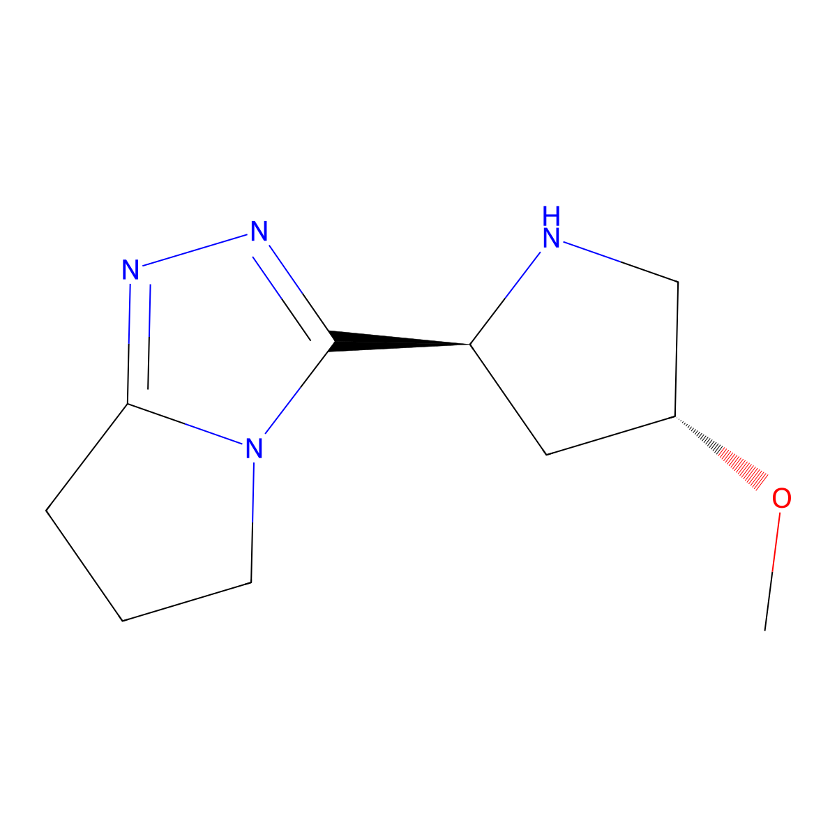 (2S,4R)-4-methoxy-2-{5H,6H,7H-pyrrolo[2,1-c][1,2,4]triazol-3-yl}pyrrolidine molecular structure, CAS 2165594-71-6