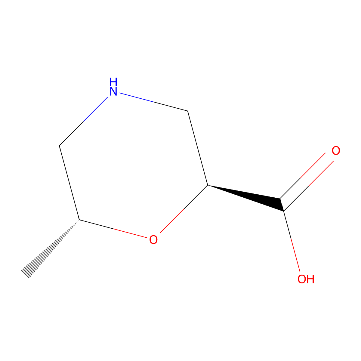 (2S,6R)-6-Methylmorpholine-2-carboxylic acid molecular structure, CAS 2165595-39-9