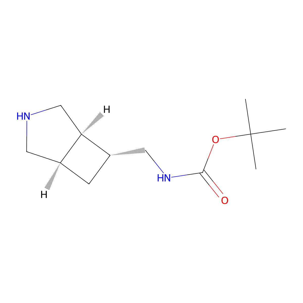 rac-tert-butylN-{[(1R,5R,6R)-3-azabicyclo[3.2.0]heptan-6-yl]methyl}carbamate molecular structure, CAS 2165596-03-0