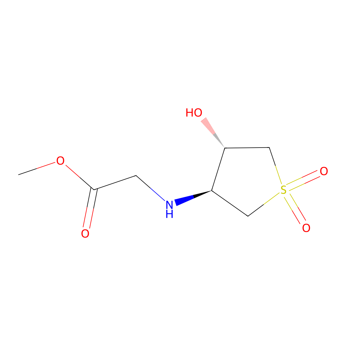 rac-methyl 2-{[(3R,4R)-4-hydroxy-1,1-dioxo-1lambda6-thiolan-3-yl]amino}acetate molecular structure, CAS 2165598-92-3