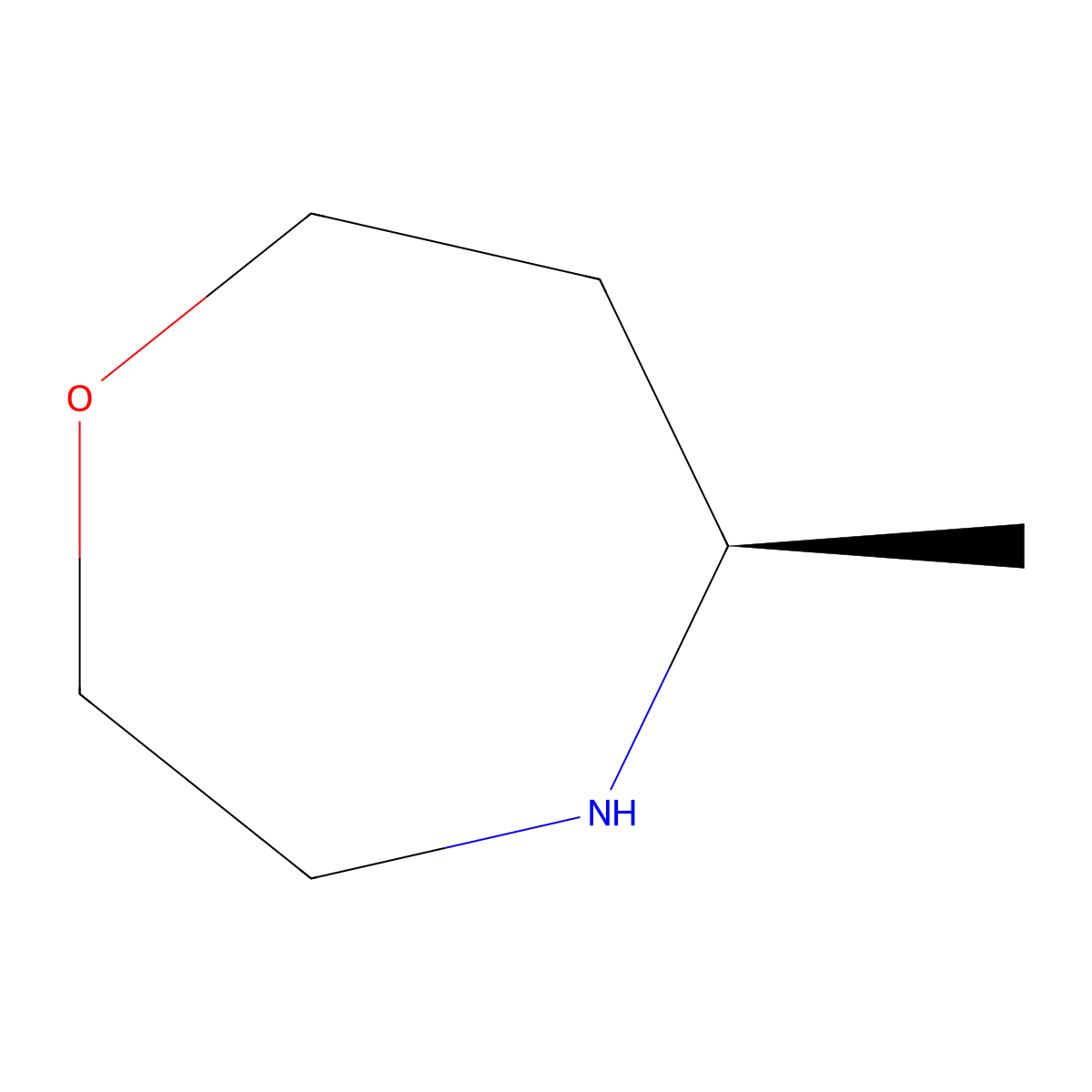 (5R)-5-methyl-1,4-oxazepane molecular structure, CAS 2165600-23-5