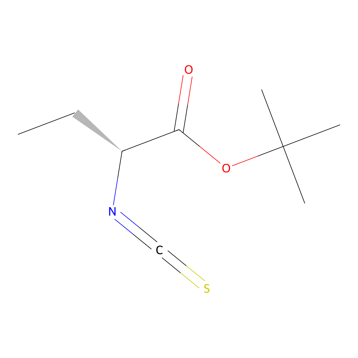 tert-butyl (2R)-2-isothiocyanatobutanoate molecular structure, CAS 2165607-33-8