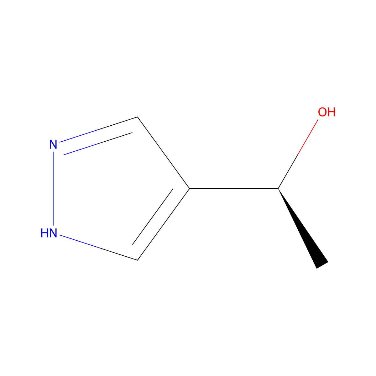 (1S)-1-(1H-Pyrazol-4-yl)ethan-1-ol molecular structure, CAS 2165623-17-4