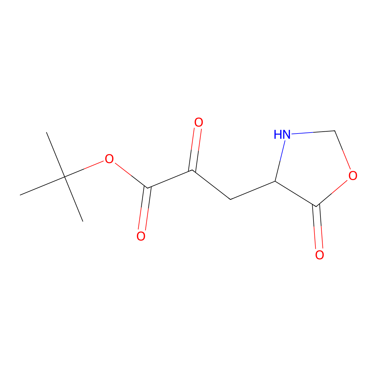 Tert-butyl (S)-2-oxo-3-(5-oxooxazolidin-4-yl)propanoate molecular structure, CAS 2165626-83-3