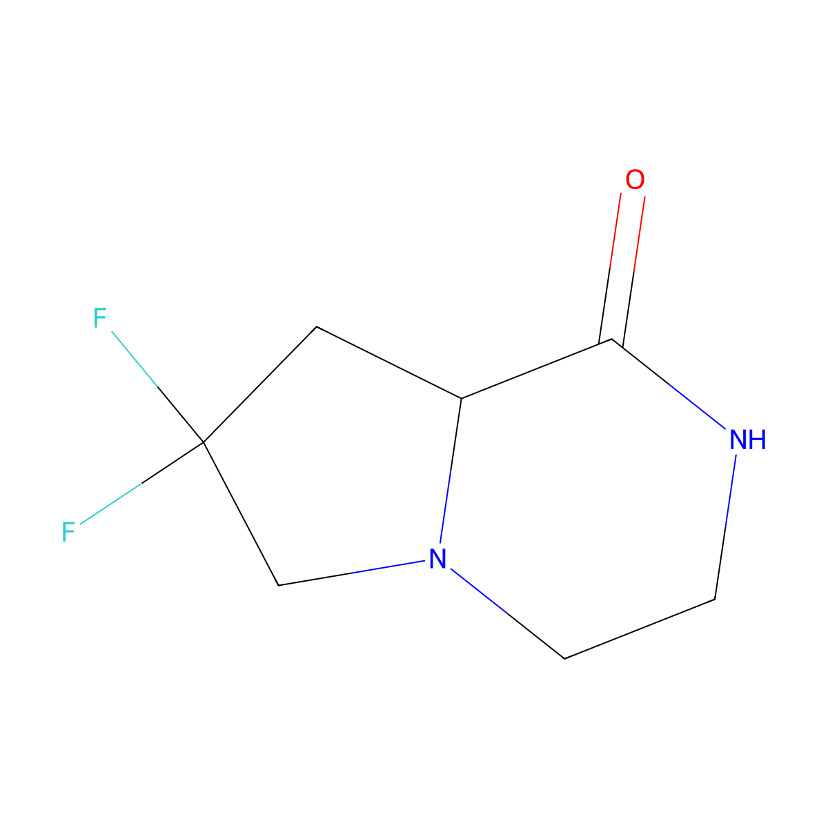 (R)-7,7-Difluorohexahydropyrrolo[1,2-a]pyrazin-1(2H)-one molecular structure, CAS 2165628-91-9