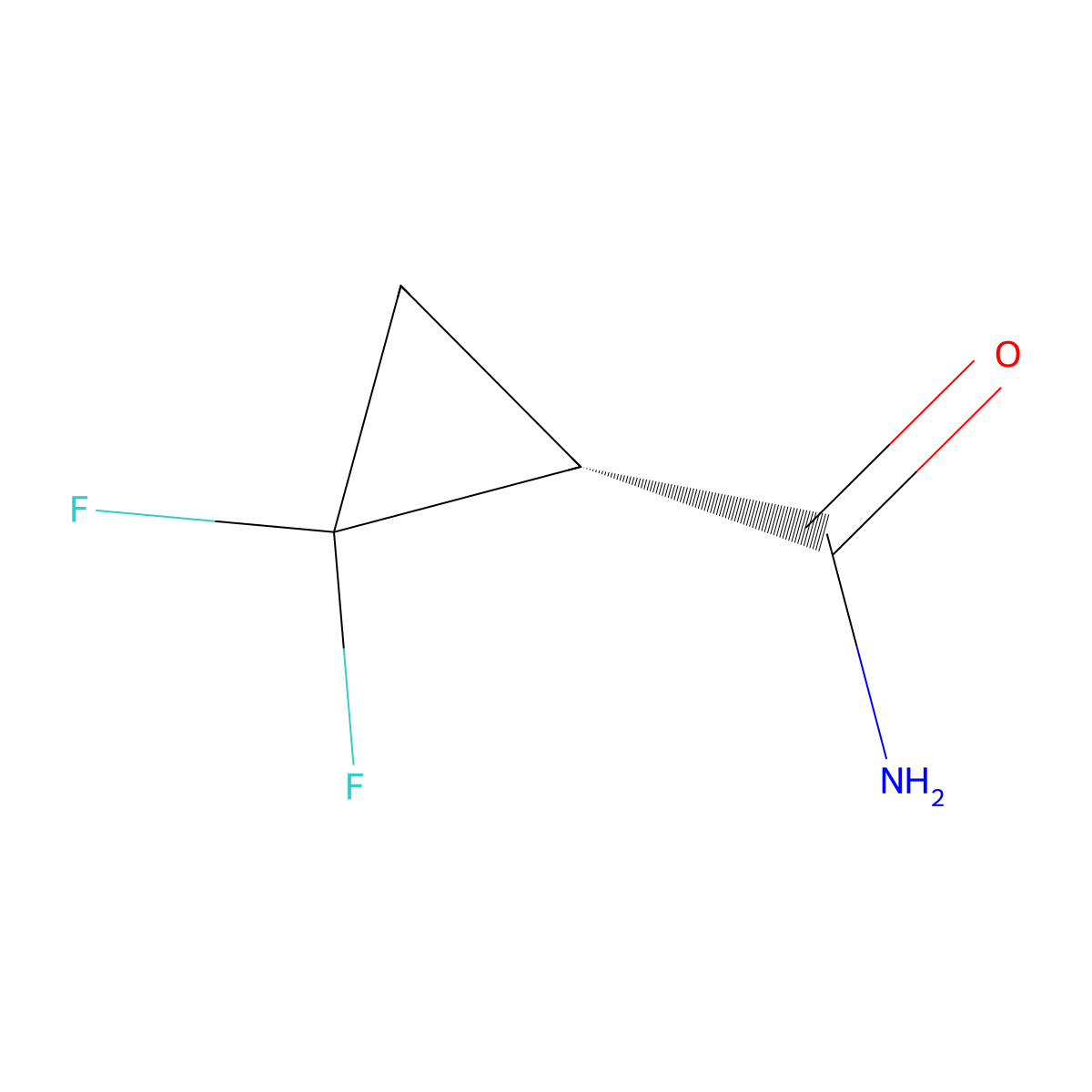 (1R)-2,2-Difluorocyclopropane-1-carboxamide molecular structure, CAS 2165629-40-1