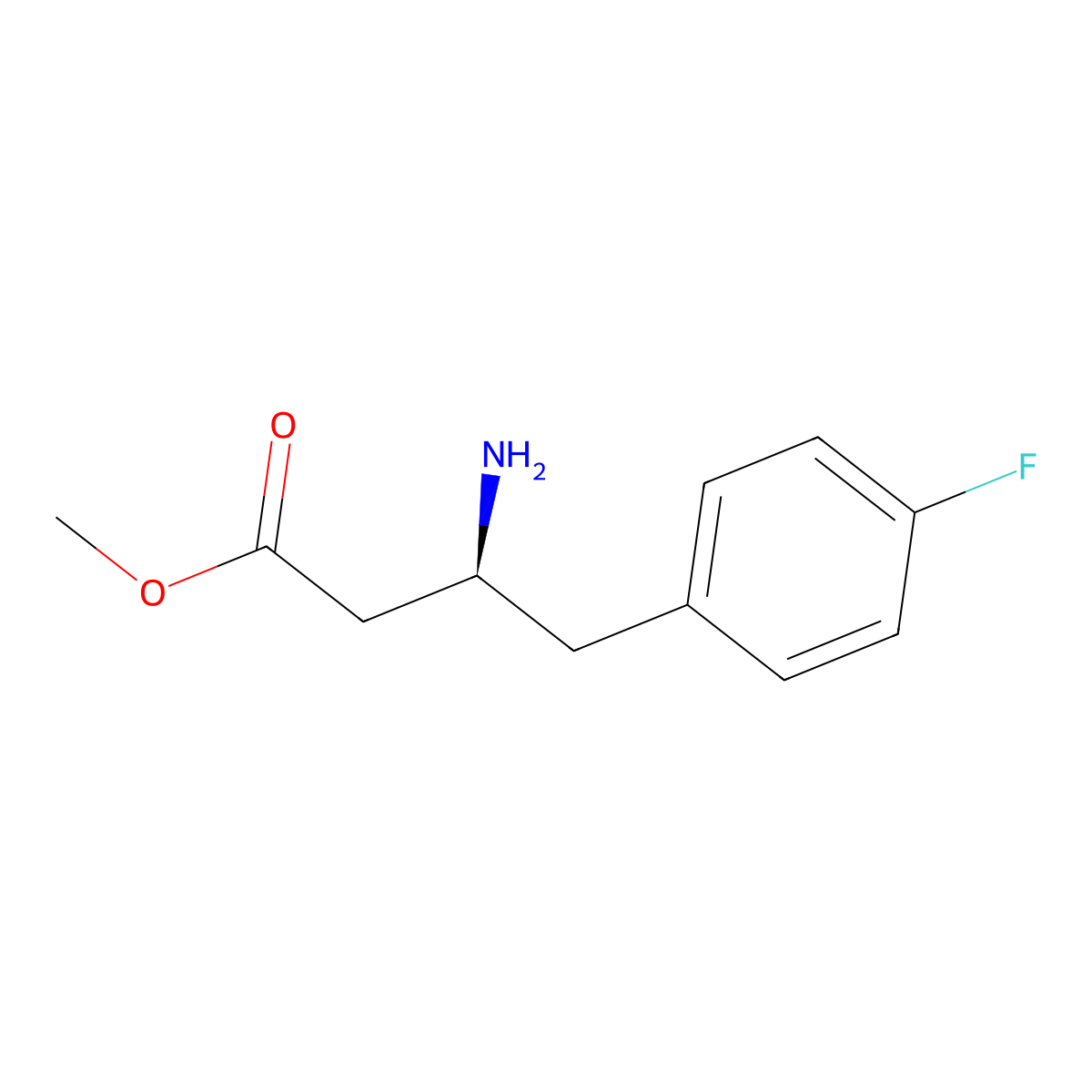 methyl (3S)-3-amino-4-(4-fluorophenyl)butanoate molecular structure, CAS 2165638-43-5