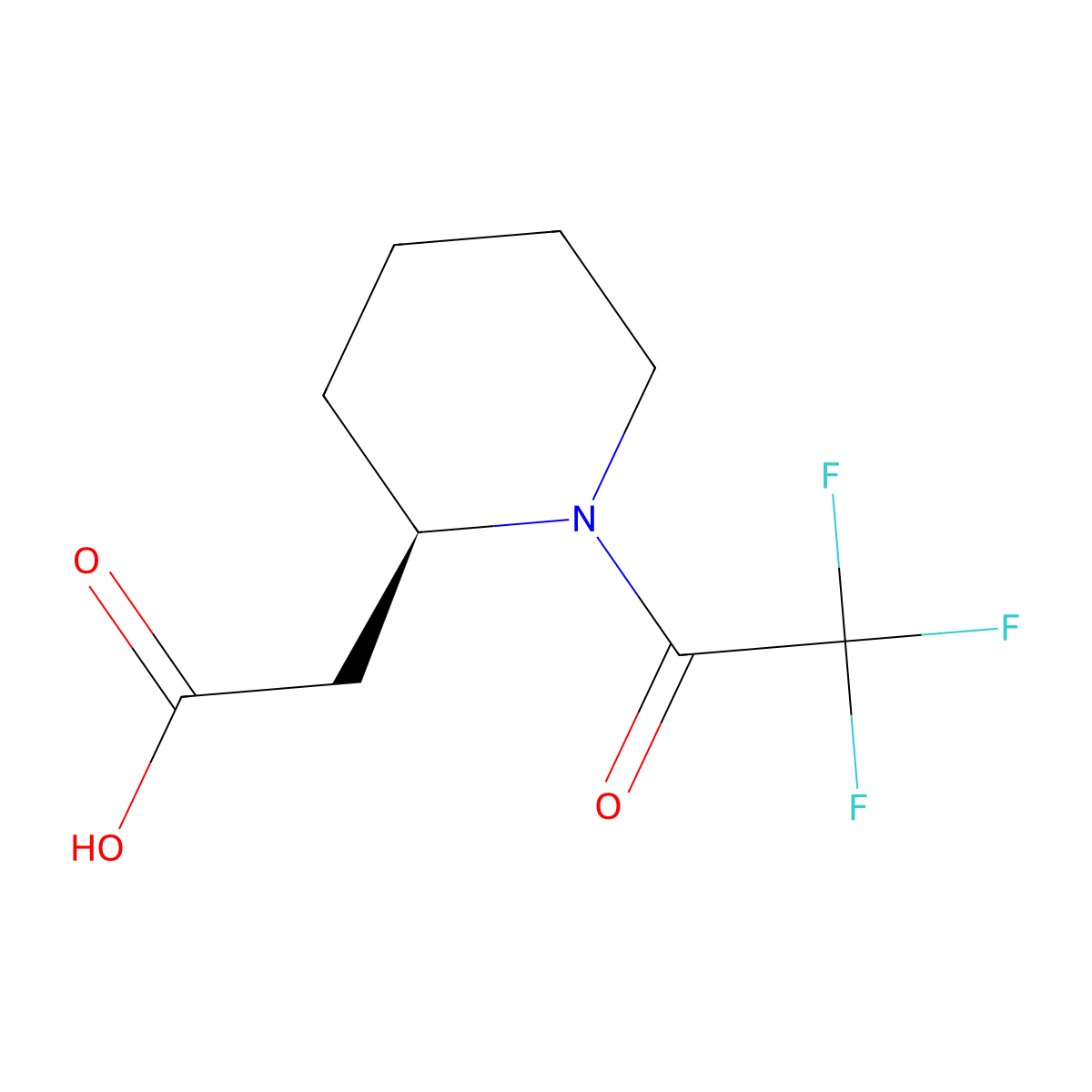 2-[(2R)-1-(trifluoroacetyl)piperidin-2-yl]acetic acid molecular structure, CAS 2165644-84-6